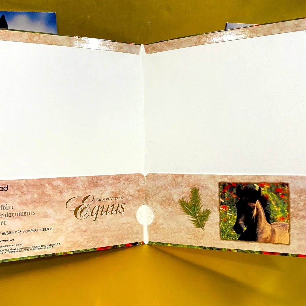 HORSE VINTAGE 2000 MEAD PORTFOLIO 3 RING BINDER FOLDERS EQUUS BUNDLE OF 3